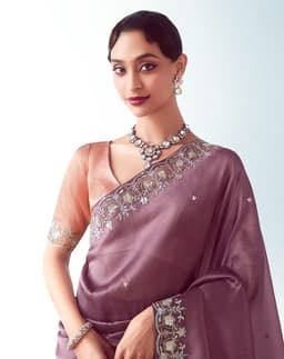 Dusty Mauve Reception & Wedding Guest Designer Saree