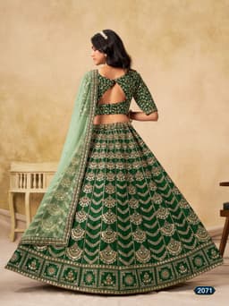 Emerald Green Art Silk Bridal Lehenga Choli