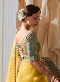 Luxury Yellow Designer Saree for Haldi Wedding & Festive Wear