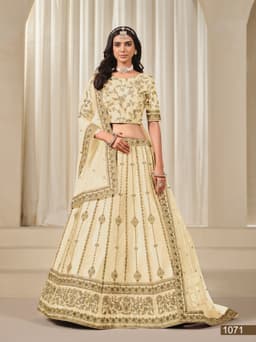 Cream Bridal Lehenga For Wedding look