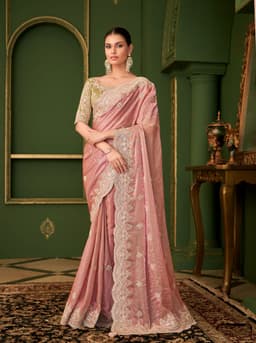 Dusty Rose Wedding Saree Online