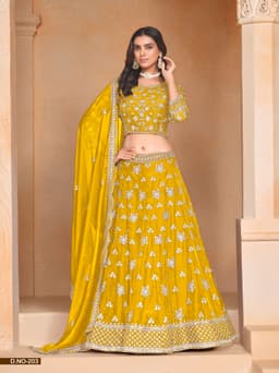Mustard Yellow Festive Lehenga Choli