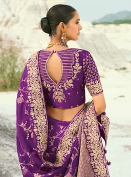 Luxury Purple Dola Viscose Designer Saree