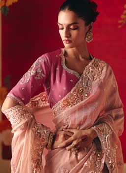 Blush Pink Wedding Festive Designer Saree