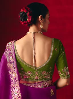 Purple Wedding Party Wear Designer Saree