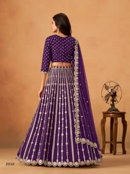 Purple Art Silk Gota Work Lehenga Choli