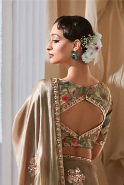 Luxury Dual Tone Designer Saree for Wedding Reception & Party Wear