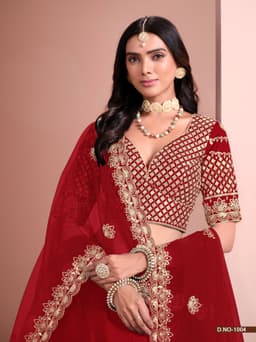 Red Bridal Festive Lehenga