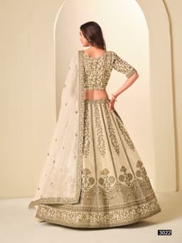 Ivory Cream Silk Bridal Lehenga