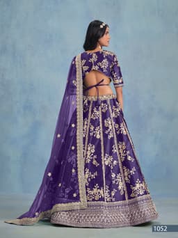 Purple Wedding Silk Lehenga