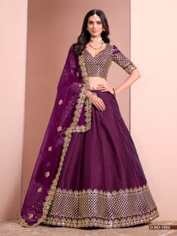 Wine Purple Festive Lehenga