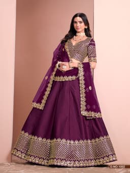 Wine Purple Festive Lehenga
