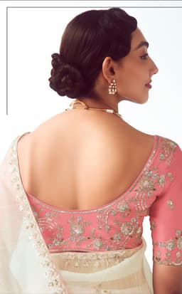 Ivory Handwork Wedding Saree