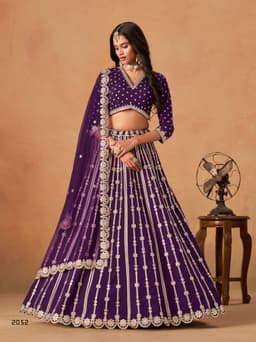 Purple Art Silk Gota Work Lehenga Choli