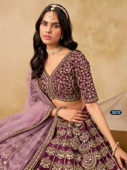 Royal Wine Purple Art Silk Bridal Lehenga Choli