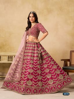 Rani Pink Art Silk Bridal Lehenga Choli