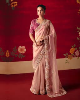 Blush Pink Wedding Festive Designer Saree