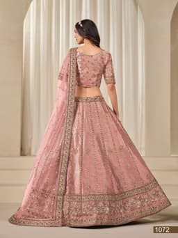Pink Art Silk Lehenga for Wedding Wear