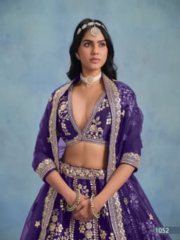 Purple Wedding Silk Lehenga