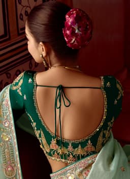 Sea Green Fancy Wedding Embroidery Saree