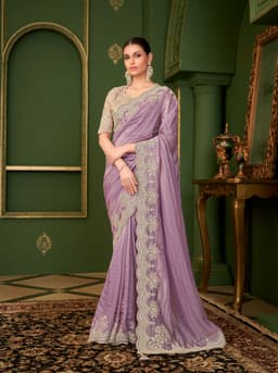 Lavender Wedding Saree Online