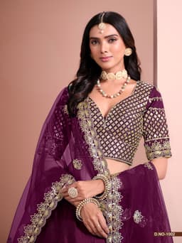 Wine Purple Festive Lehenga