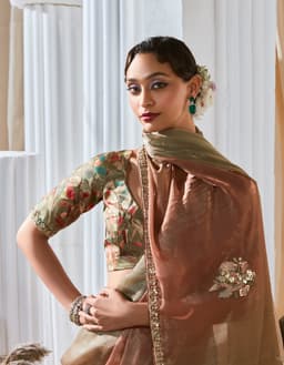 Luxury Dual Tone Designer Saree for Wedding Reception & Party Wear