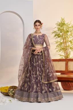 Dusty Purple Festive Lehenga