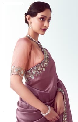 Dusty Mauve Reception & Wedding Guest Designer Saree