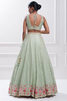 Pista Green Bridesmaid Designer Lehenga