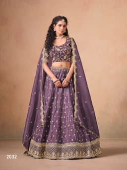 Lavender Soft Organza Lehenga Choli