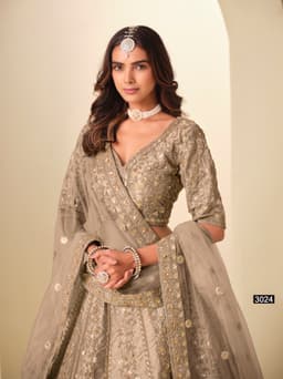 Brown Art Silk Party Wear Lehenga