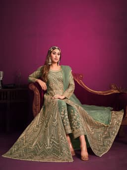 Luxury anarkali suit party wear for festive celebrations and weddings