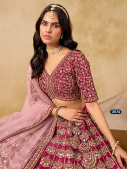 Rani Pink Art Silk Bridal Lehenga Choli