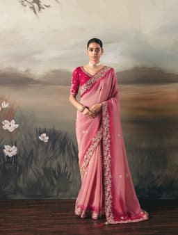 Rose Pink Saree For Wedding
