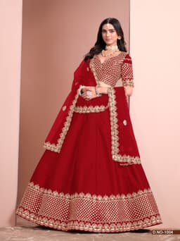 Red Bridal Festive Lehenga