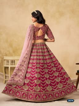 Rani Pink Art Silk Bridal Lehenga Choli