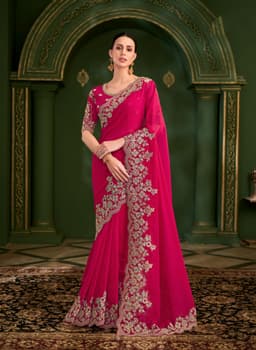 Hot Pink Saree for Wedding