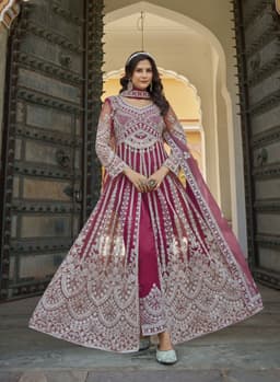 Rani Pink Designer Anarkali Suit