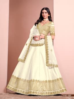 Cream Wedding Lehenga