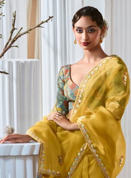 Luxury Yellow Designer Saree for Haldi Wedding & Festive Wear