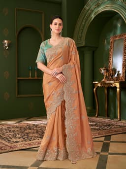 Caramel Brown Wedding Saree Collection