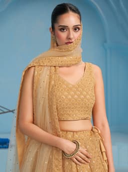 Beige Bridal Lehenga Choli