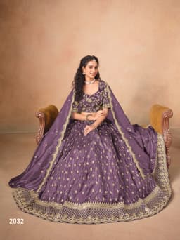 Lavender Soft Organza Lehenga Choli