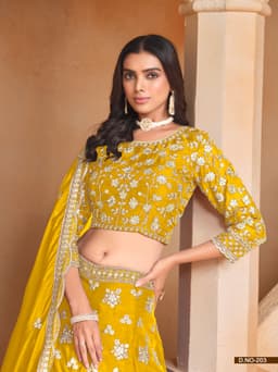 Mustard Yellow Festive Lehenga Choli