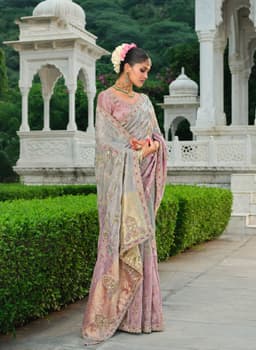 Pastel Pink Designer Saree for Wedding Wear