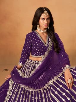 Purple Art Silk Gota Work Lehenga Choli