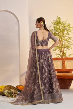 Dusty Purple Festive Lehenga