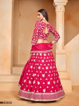 Pink Organza Wedding Lehenga Choli