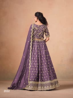 Lavender Soft Organza Lehenga Choli